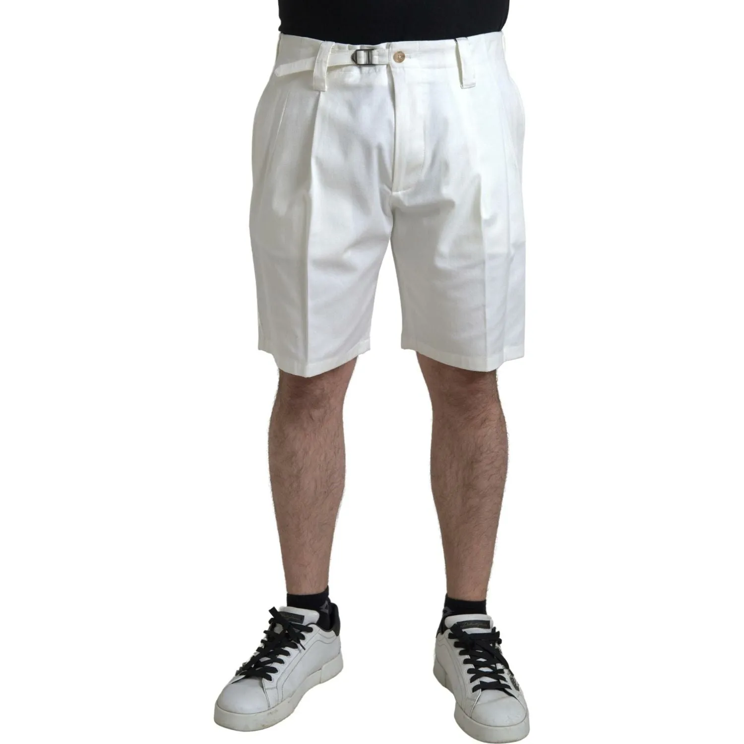 Dolce & Gabbana Elegant White Bermuda Denim Shorts