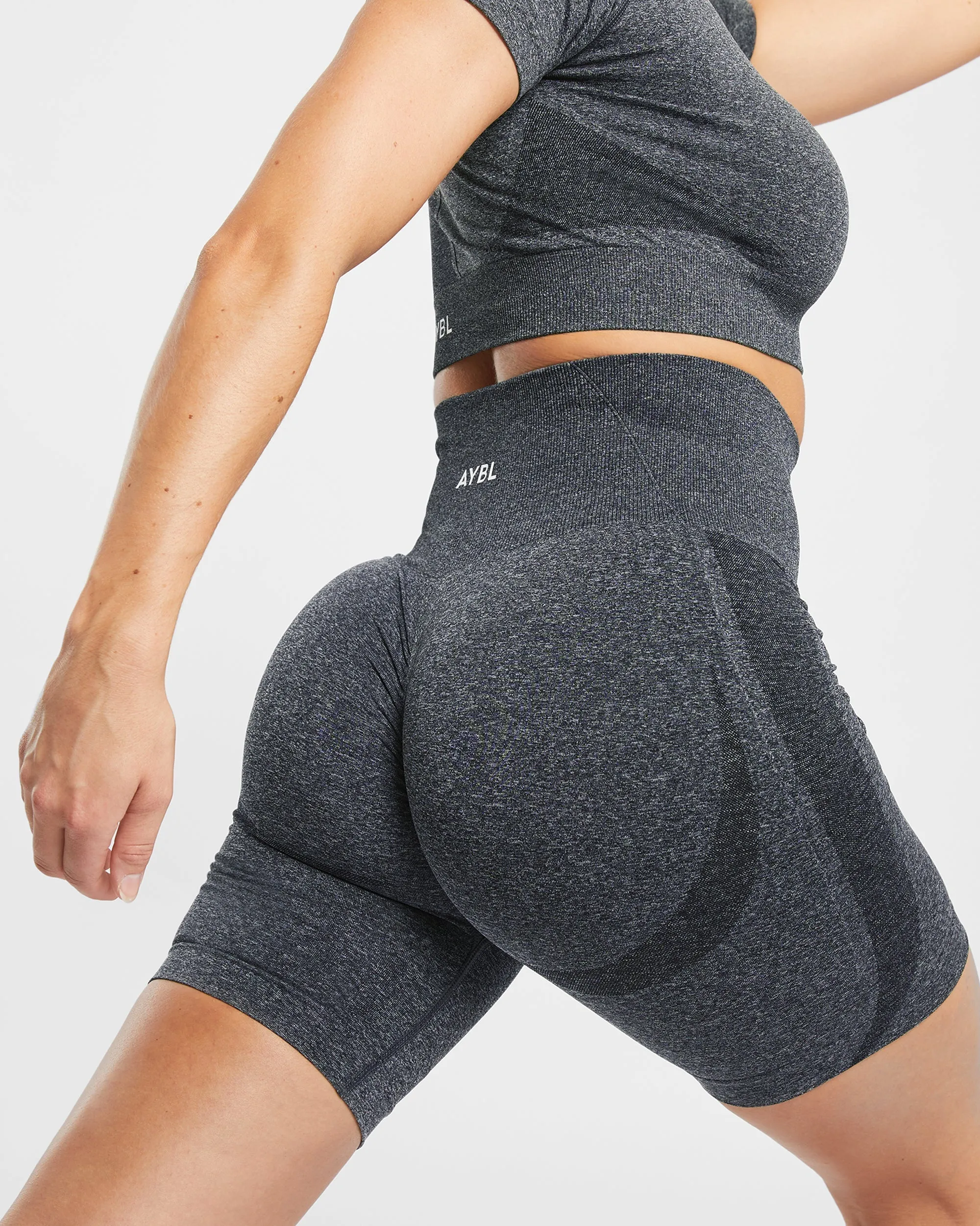 Empower Seamless Cycling Shorts - Black Marl