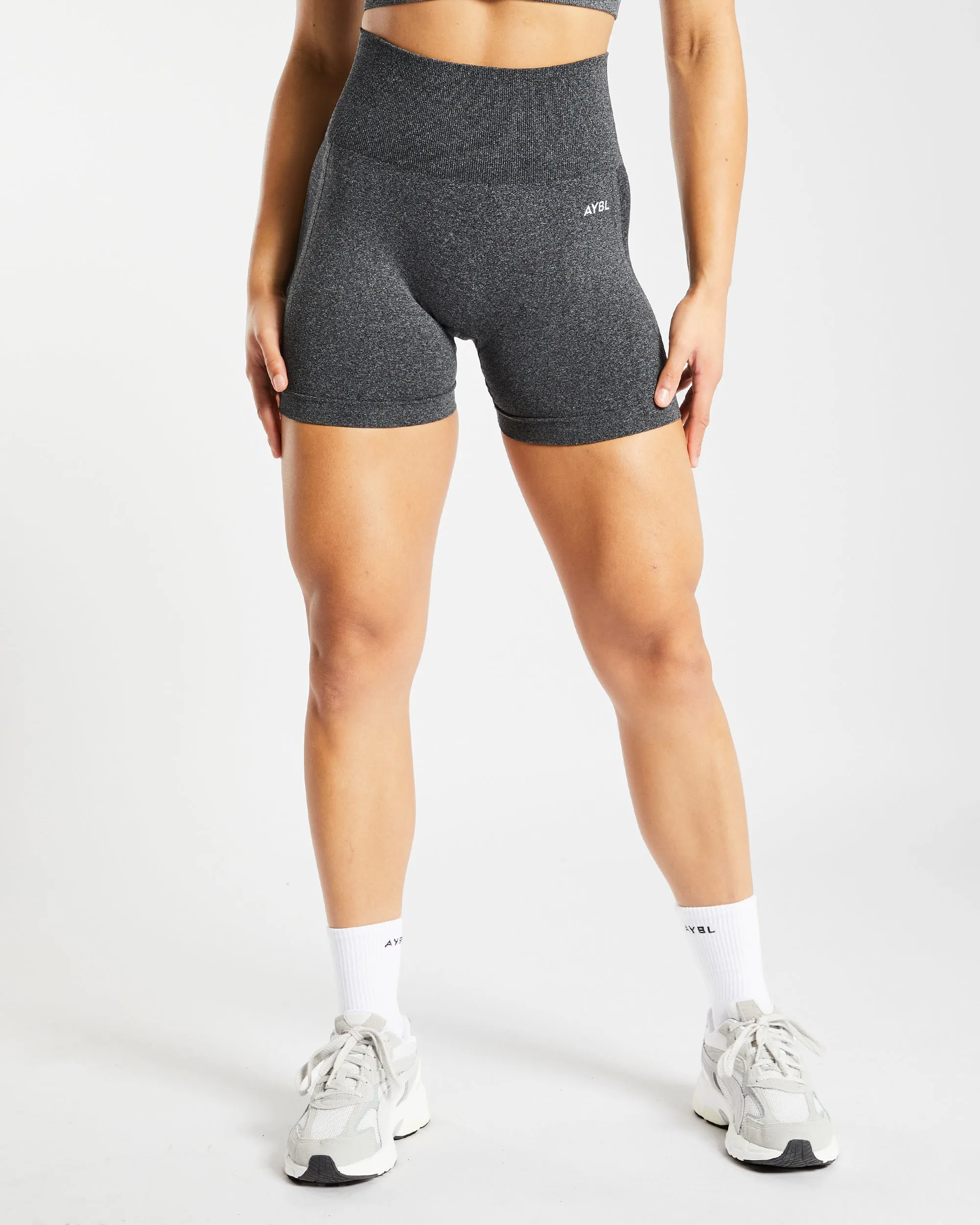 Empower Seamless Shorts - Black Marl