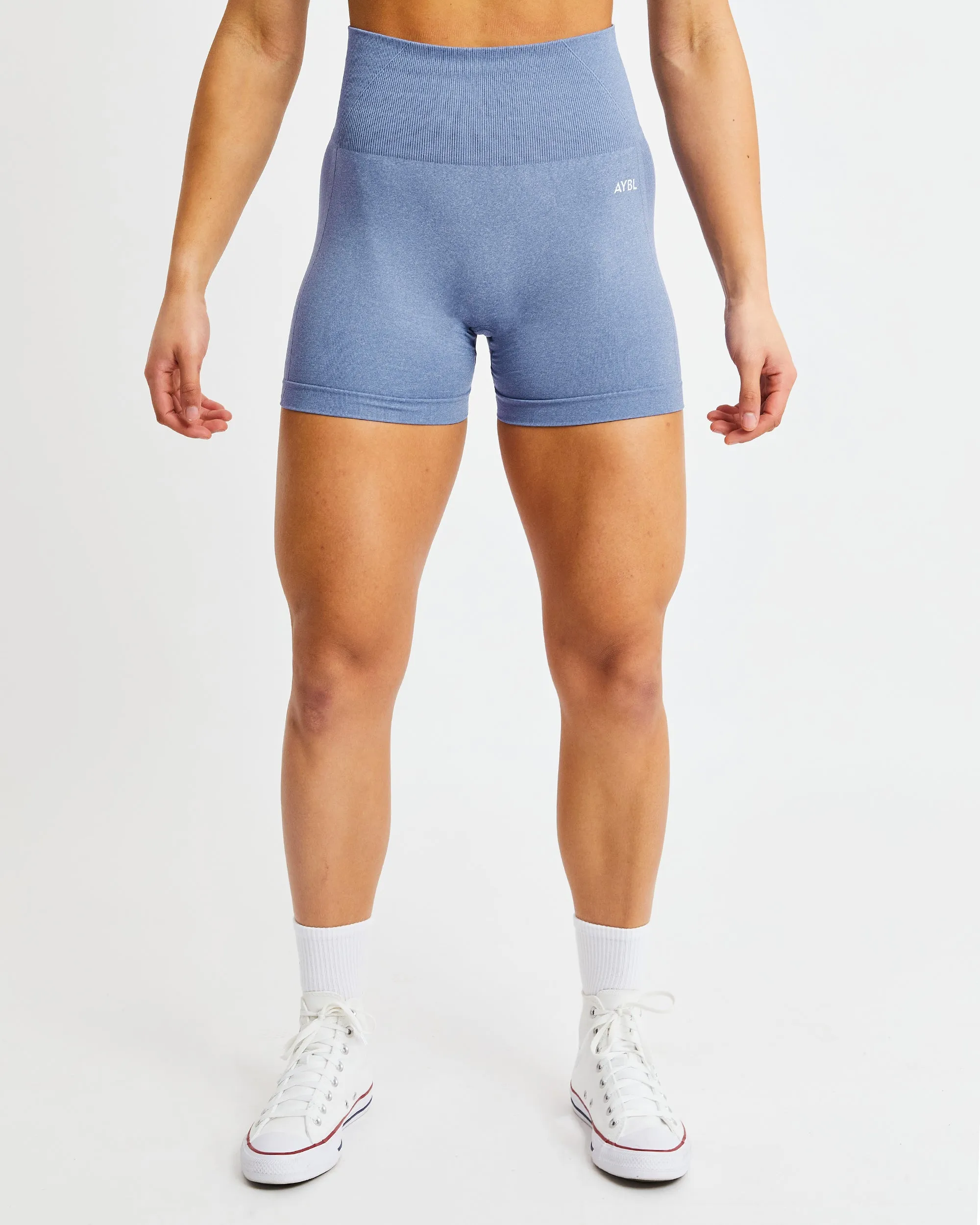 Empower Seamless Shorts - Blue Marl