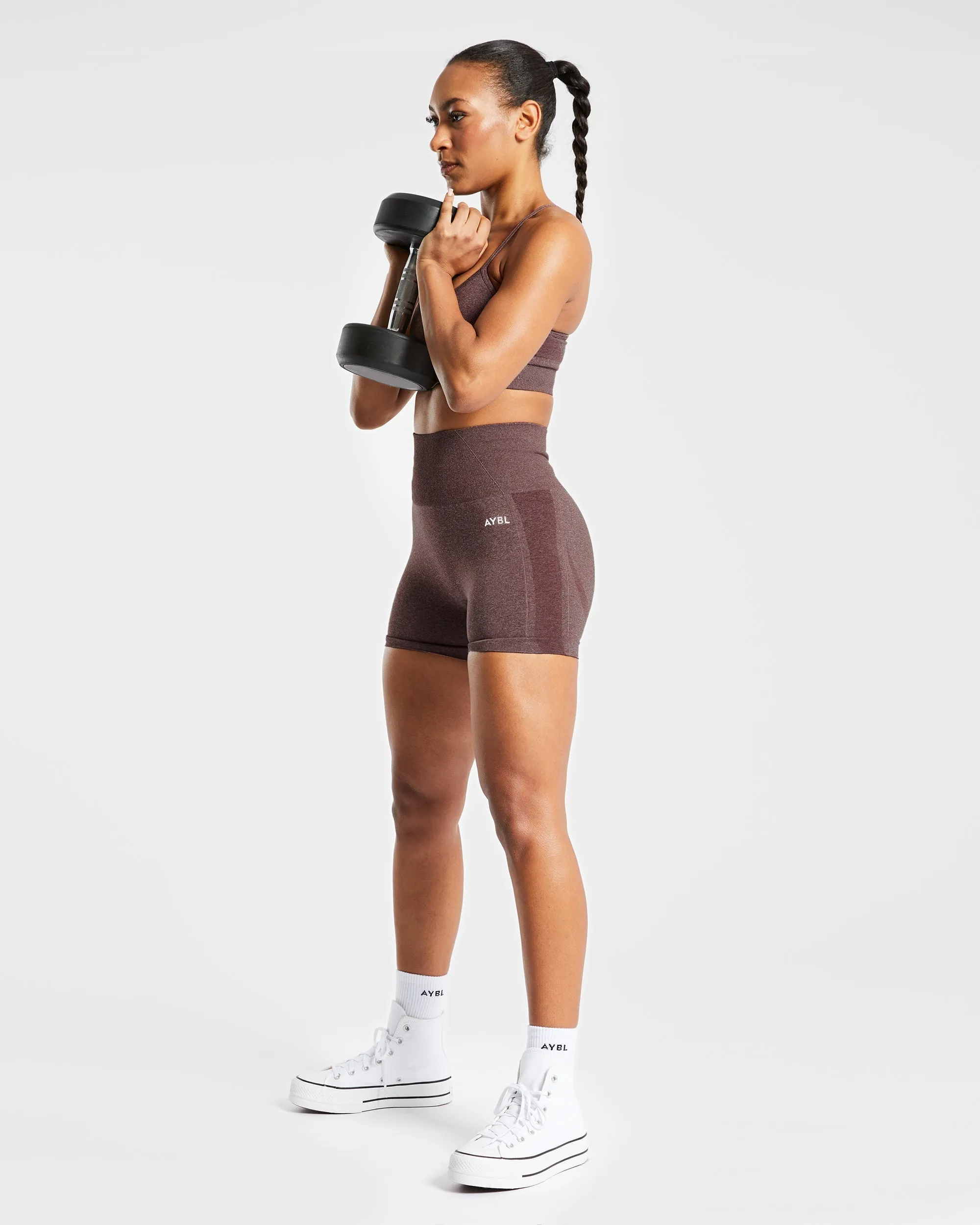 Empower Seamless Shorts - Brown Marl