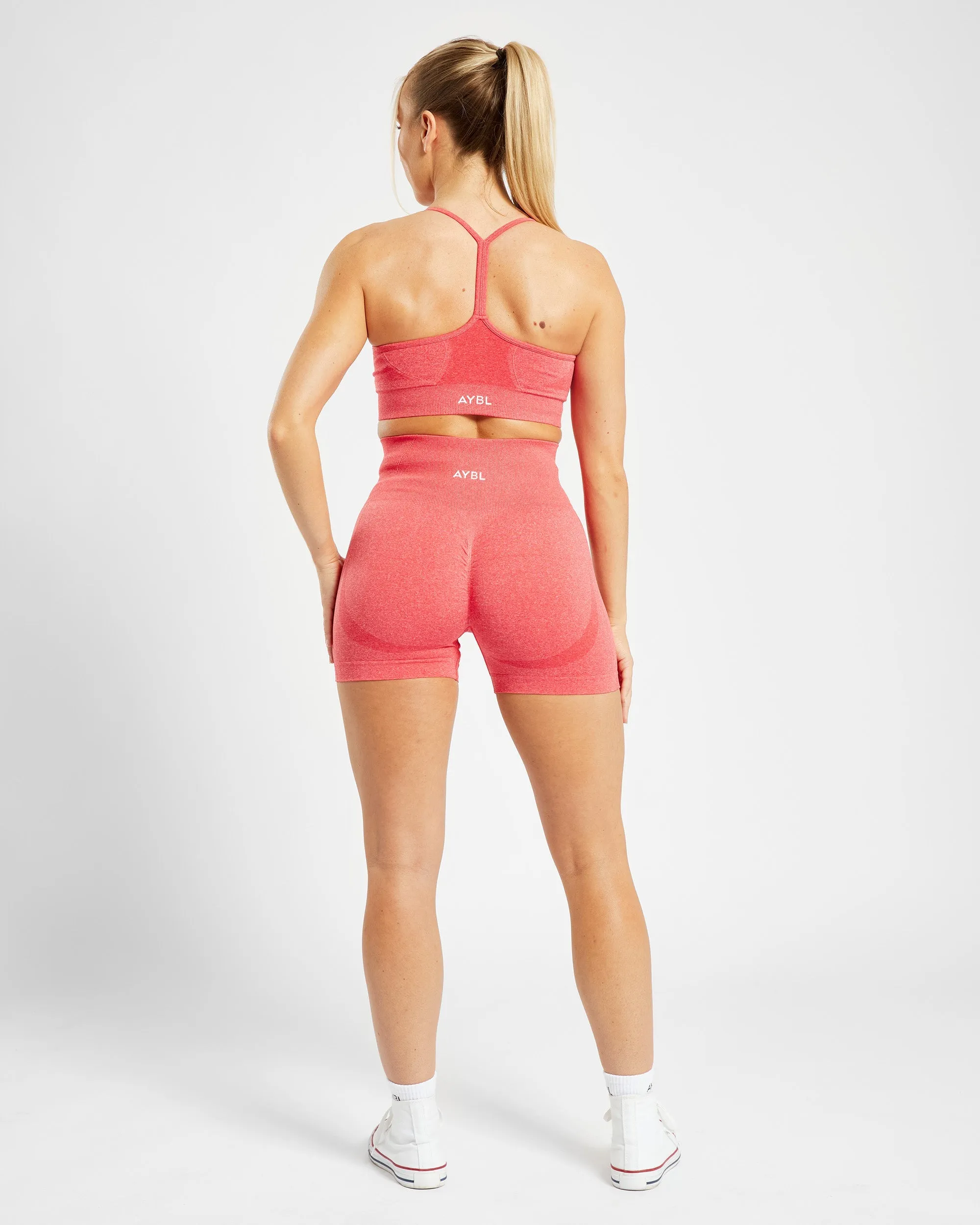 Empower Seamless Shorts - Coral Red Marl