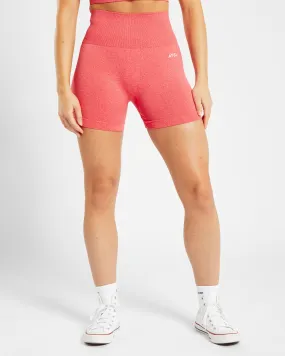 Empower Seamless Shorts - Coral Red Marl