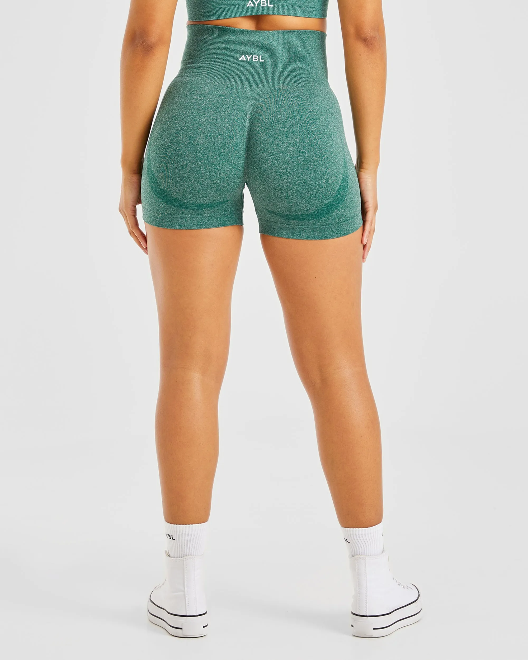 Empower Seamless Shorts - Forest Green Marl