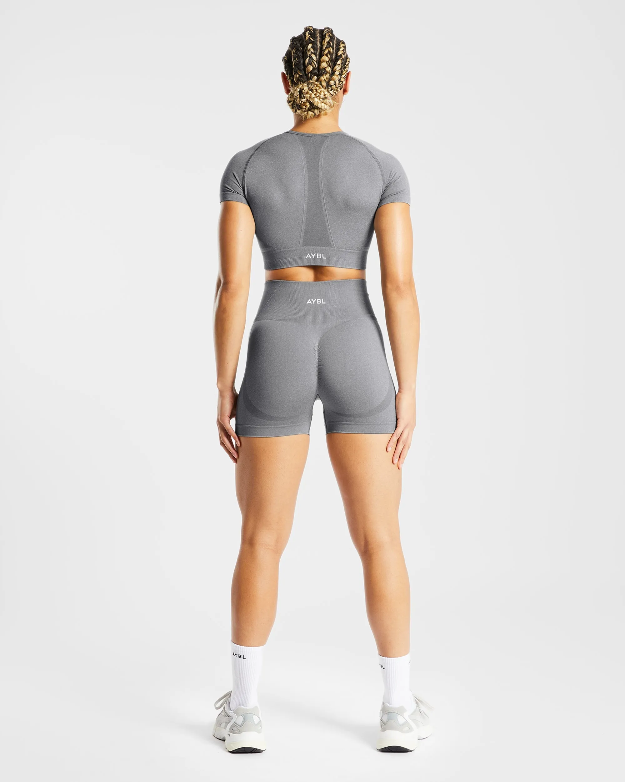 Empower Seamless Shorts - Grey Marl