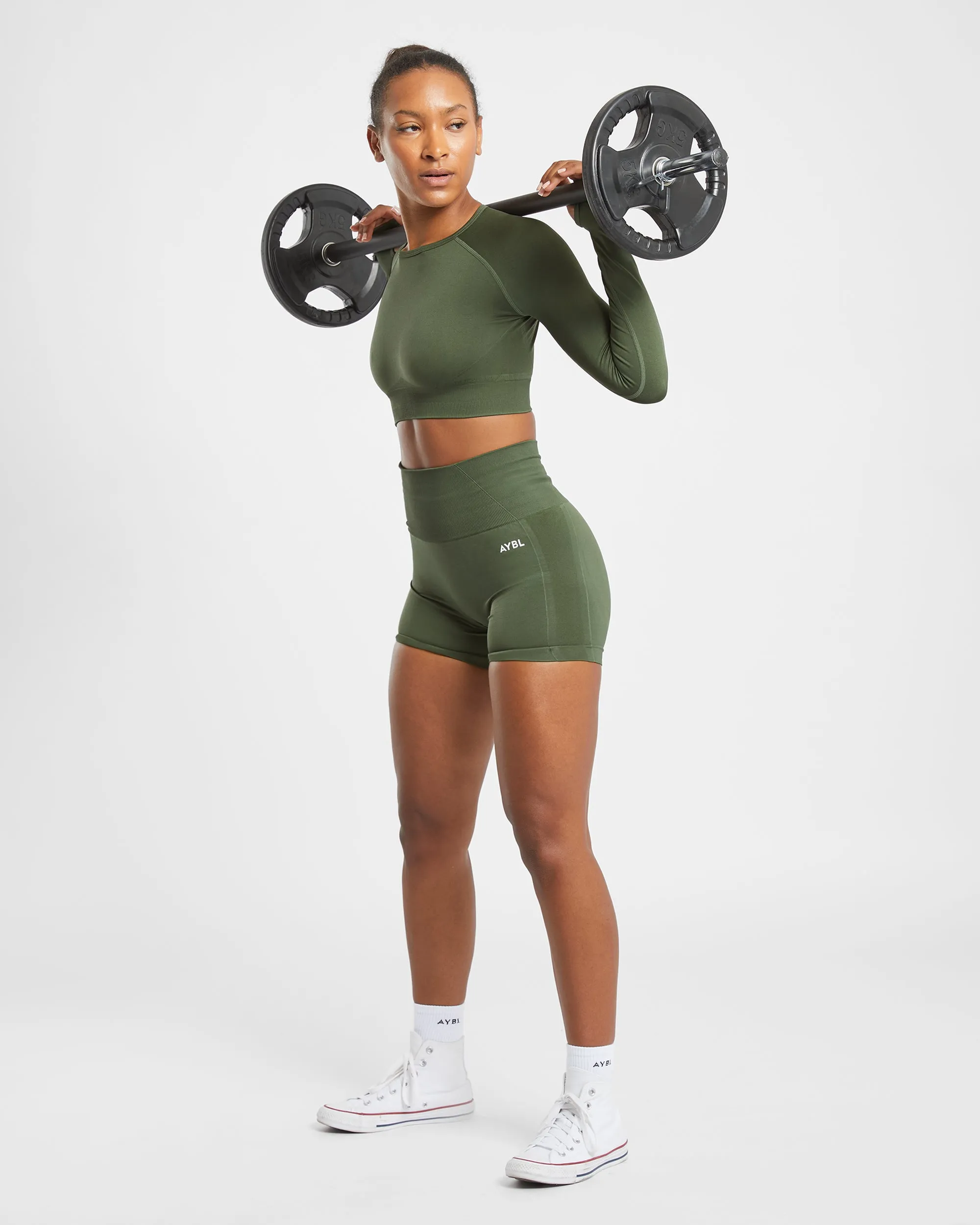 Empower Seamless Shorts - Khaki Green