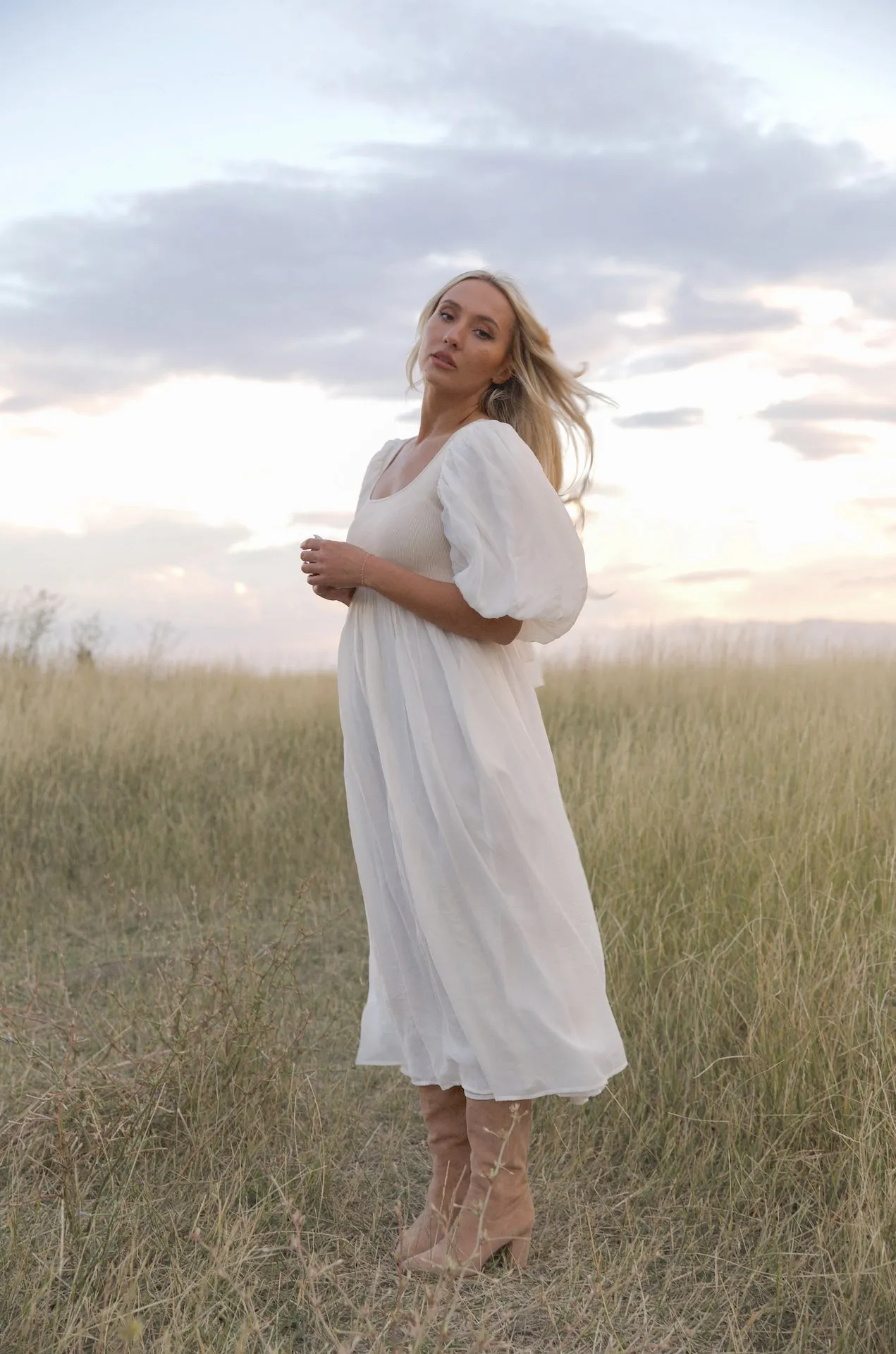 Enchanted Cream Midi Dress