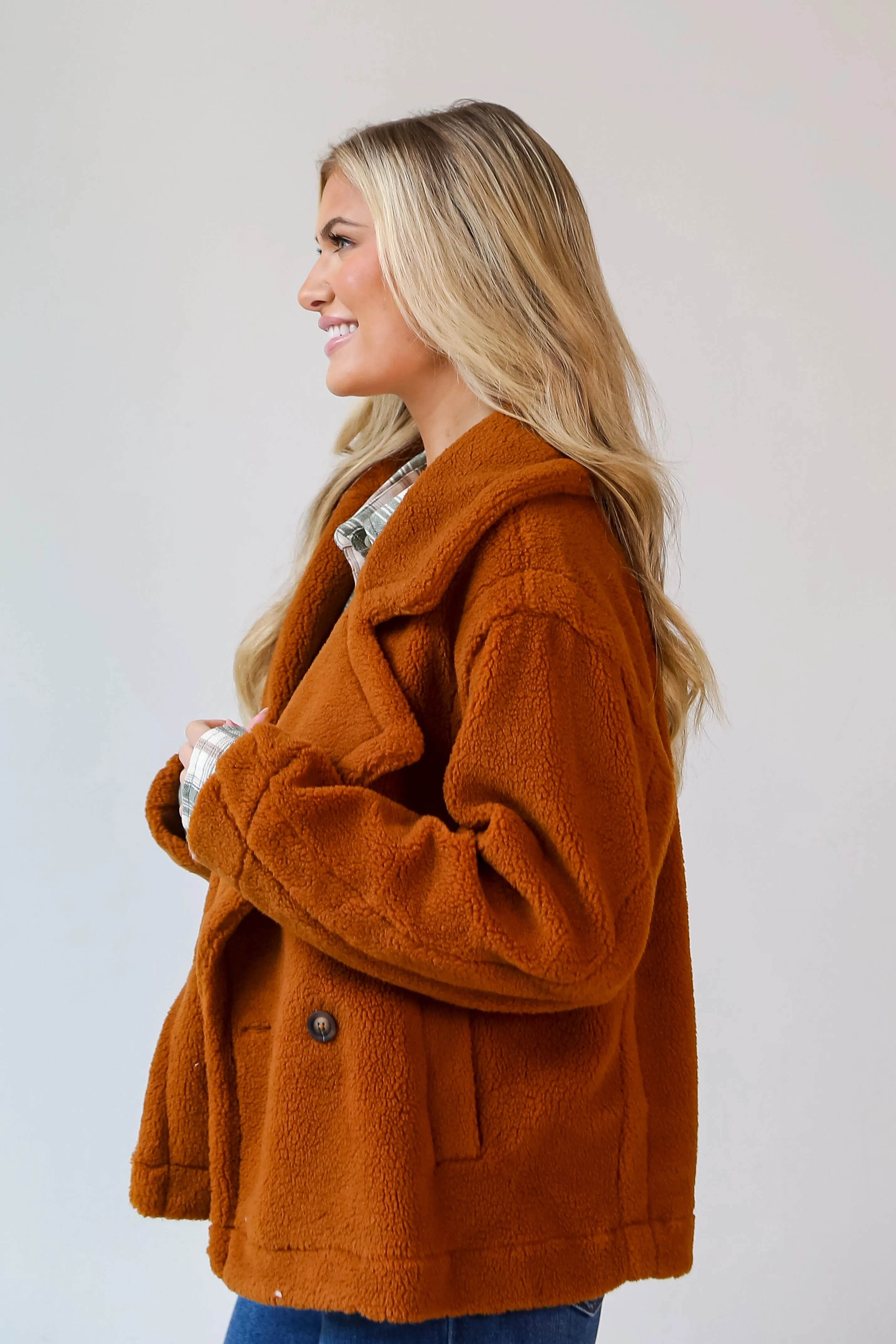 FINAL SALE - Staying Toasty Camel Sherpa Jacket - DOORBUSTER