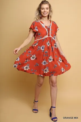 Floral Print Babydoll Dress