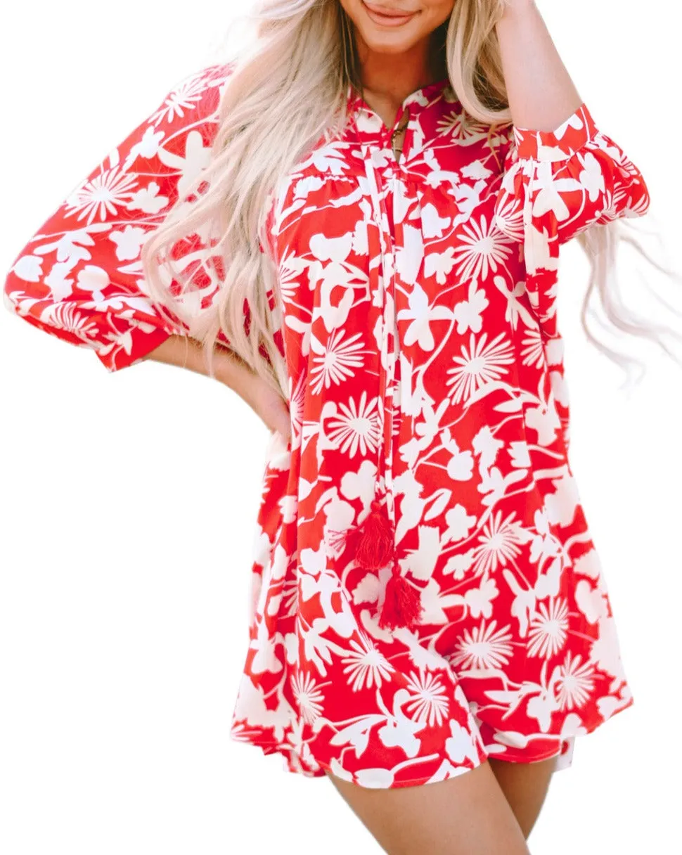 Floral Puff Sleeve Babydoll Dress