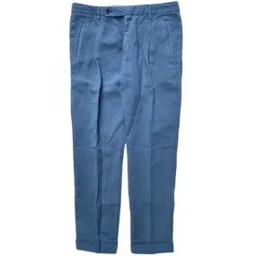 FRESH Lyocell Linen One-Pleat Chino Pants In Blue