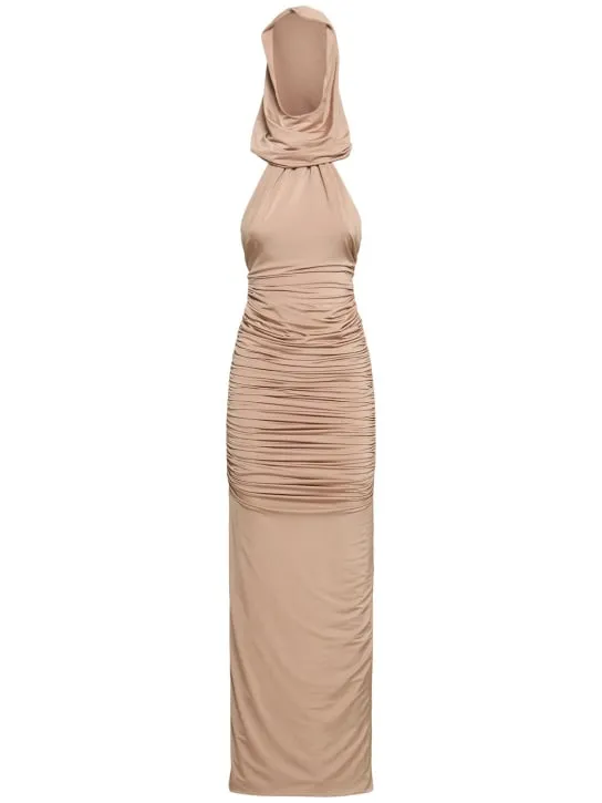 Giuseppe Di Morabito   Stretch jersey ruched long dress 