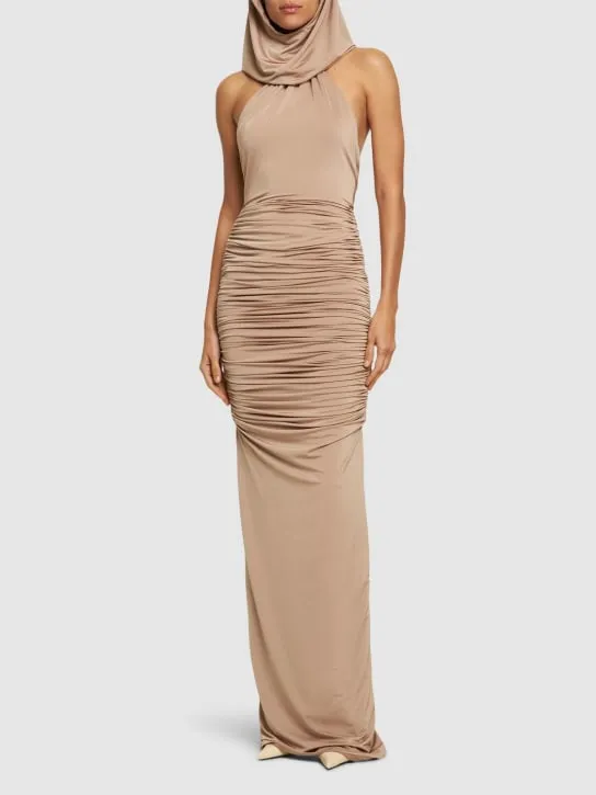 Giuseppe Di Morabito   Stretch jersey ruched long dress 