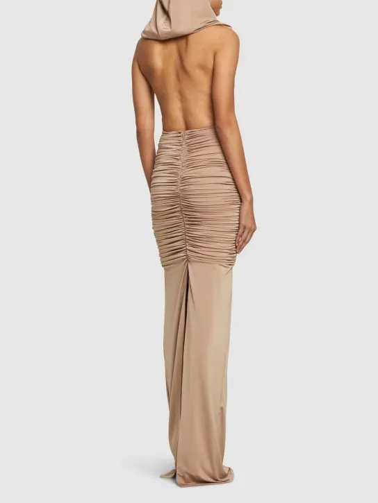 Giuseppe Di Morabito   Stretch jersey ruched long dress 