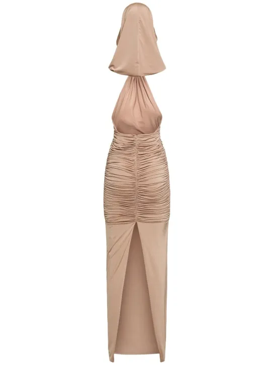 Giuseppe Di Morabito   Stretch jersey ruched long dress 