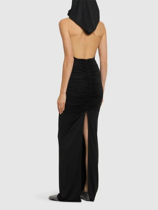 Giuseppe Di Morabito   Stretch jersey ruched long dress 