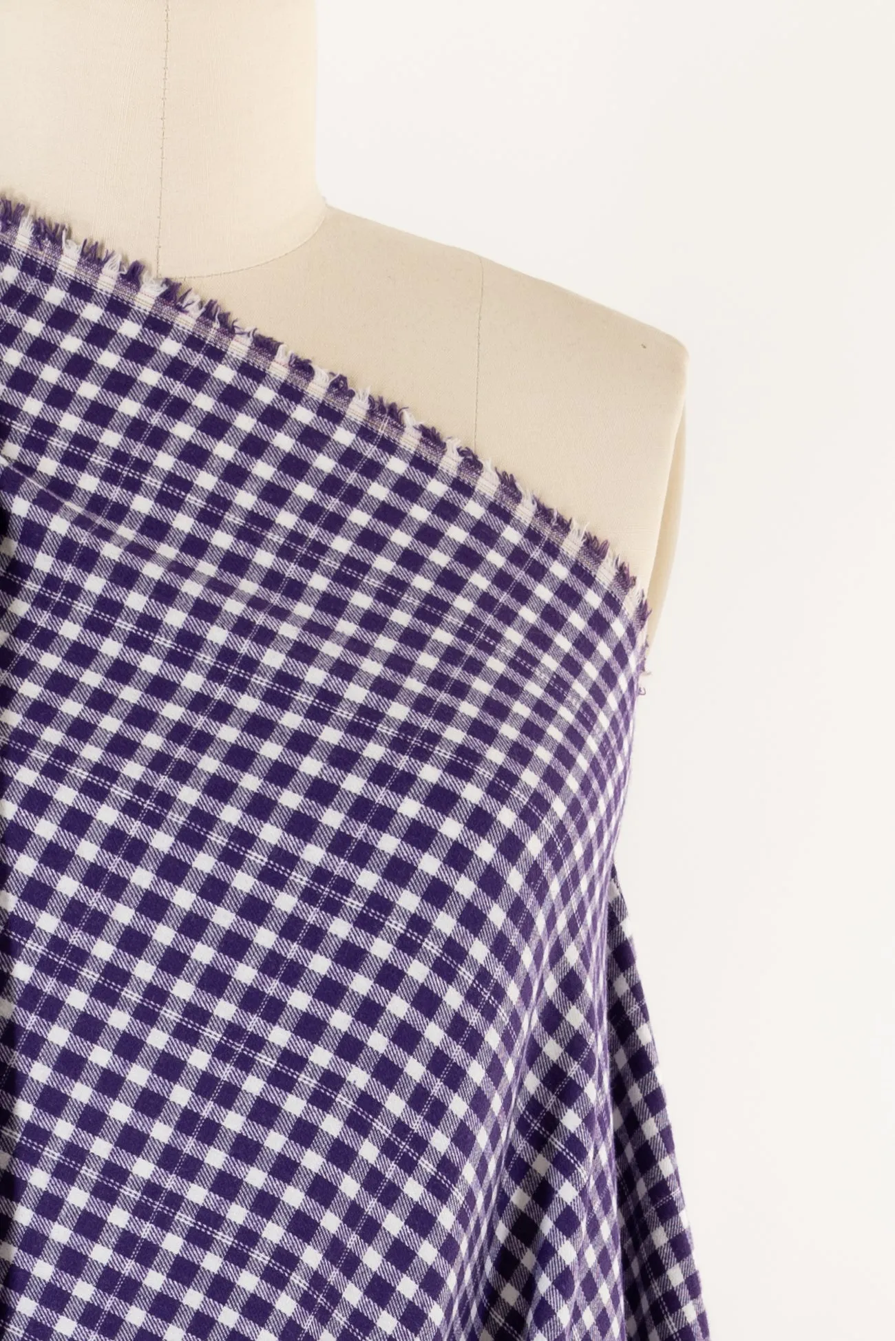 Grape Plaid Checks Cotton Flannel Woven