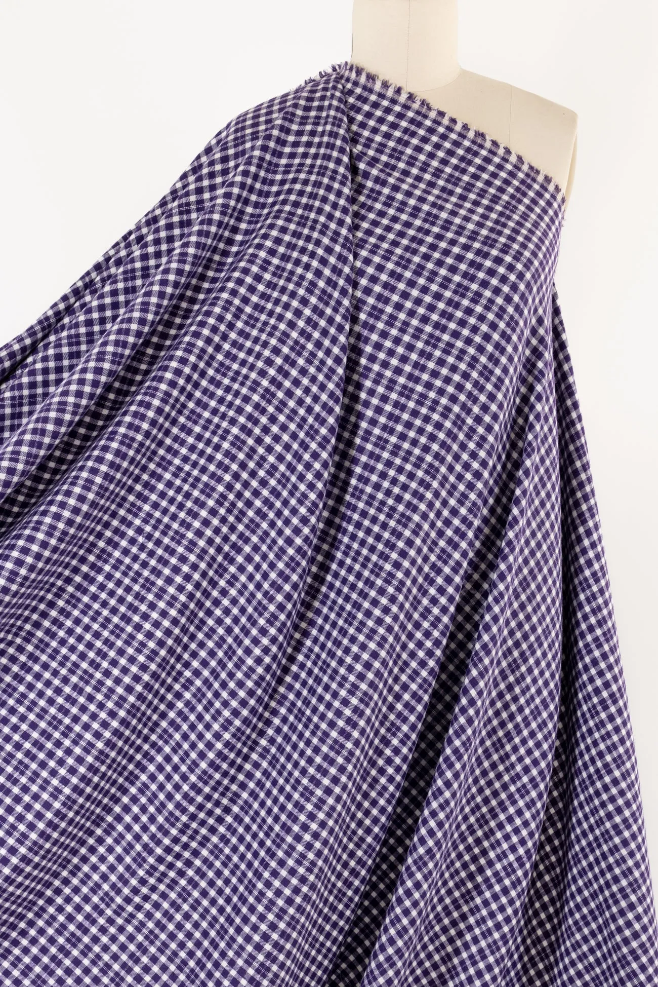 Grape Plaid Checks Cotton Flannel Woven