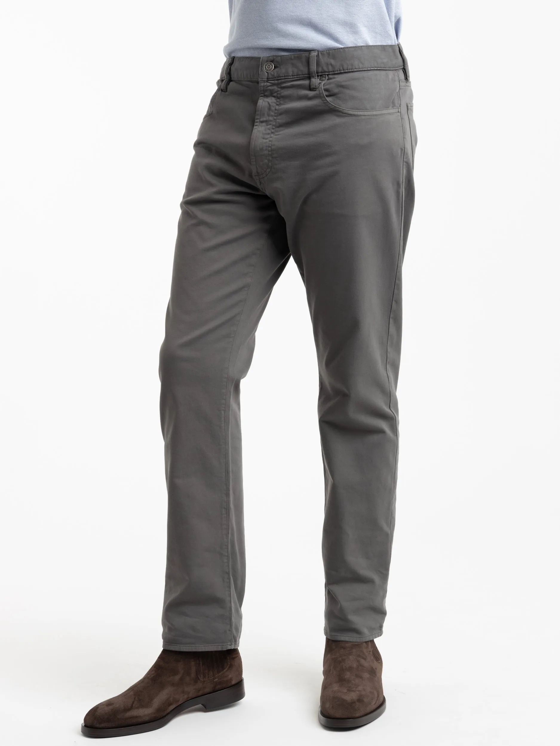 Grey Straight Fit Chino Pants