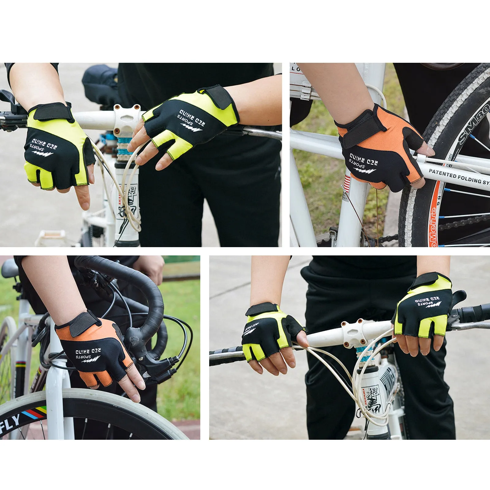 Half Finger Cycling Glove Shockproof Breathable High Elasticity Bicycle Fingerless Sport Glove M-XL