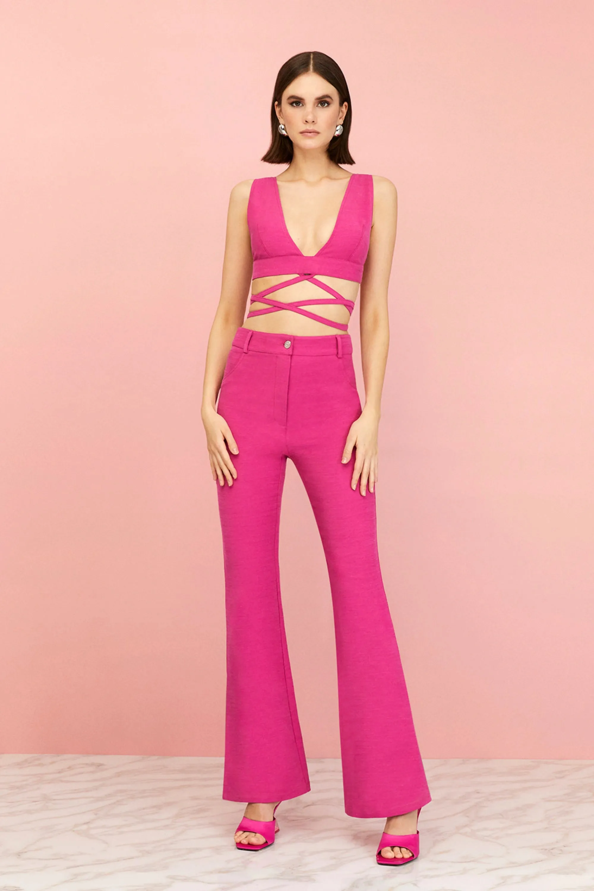 High-Waisted Slit Pants