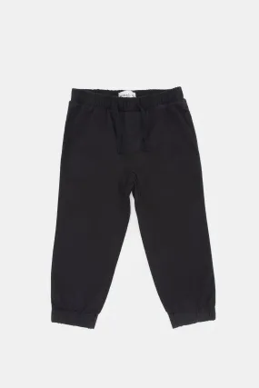 Infant Boys Black Twill Chino Jogger