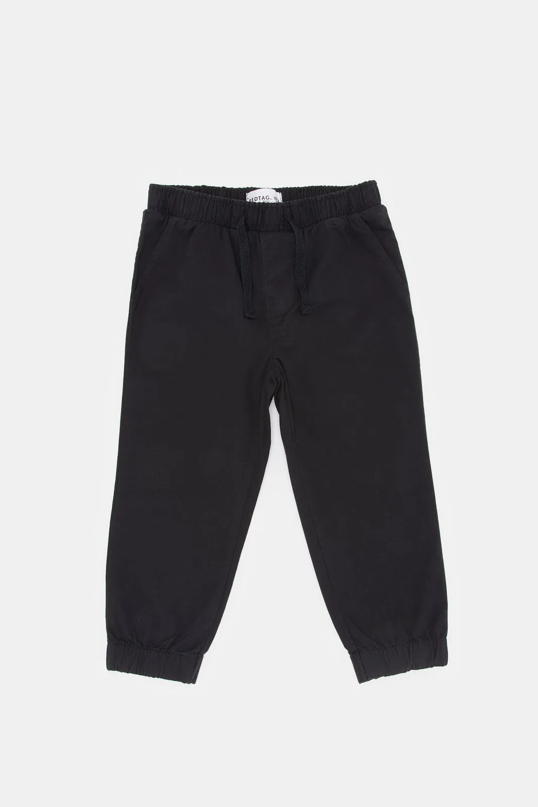 Infant Boys Black Twill Chino Jogger