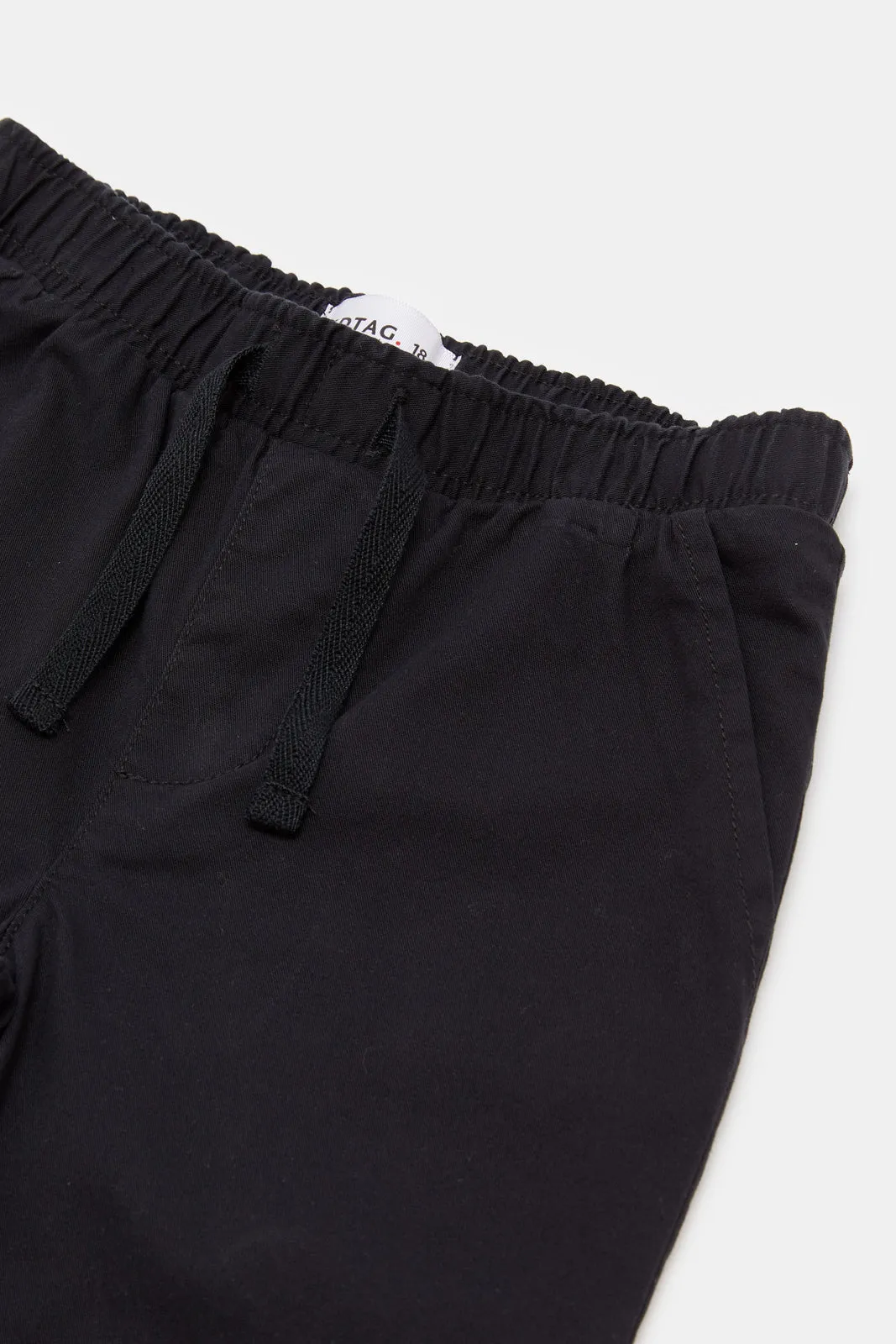 Infant Boys Black Twill Chino Jogger