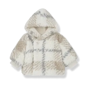 jacket sherpa plaid - ecru