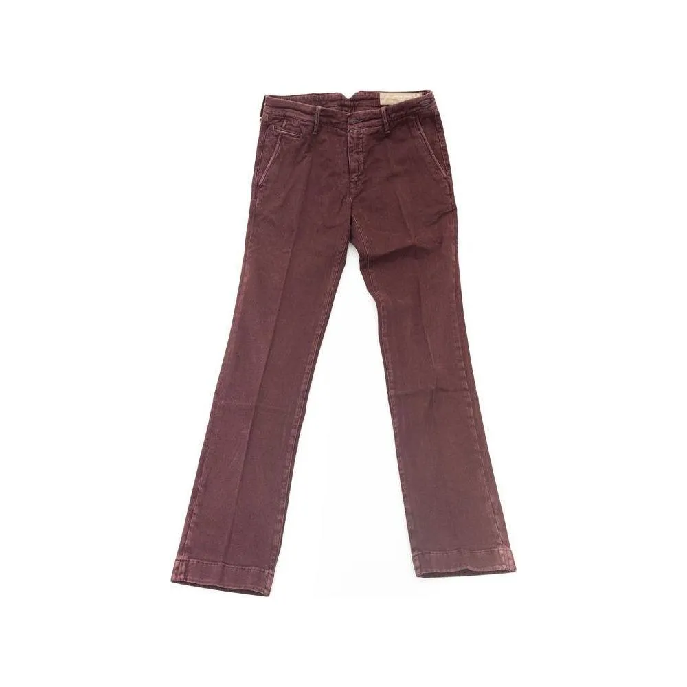 Jacob Cohen Burgundy Cotton Men Chino