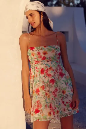 Jamaican Me Crazy Floral Chiffon Mini Sundress