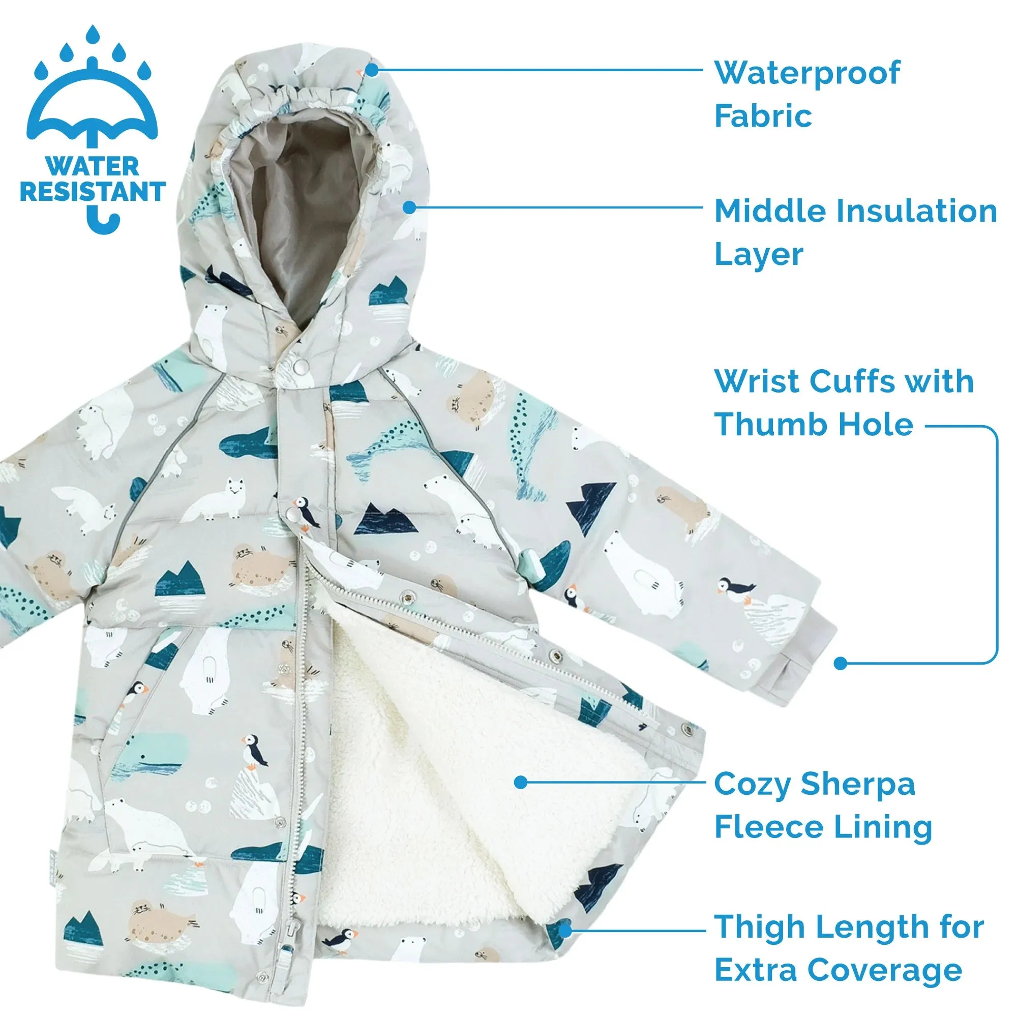 Jan & Jul Polar Pals Toasty-Dry Puffy Coat