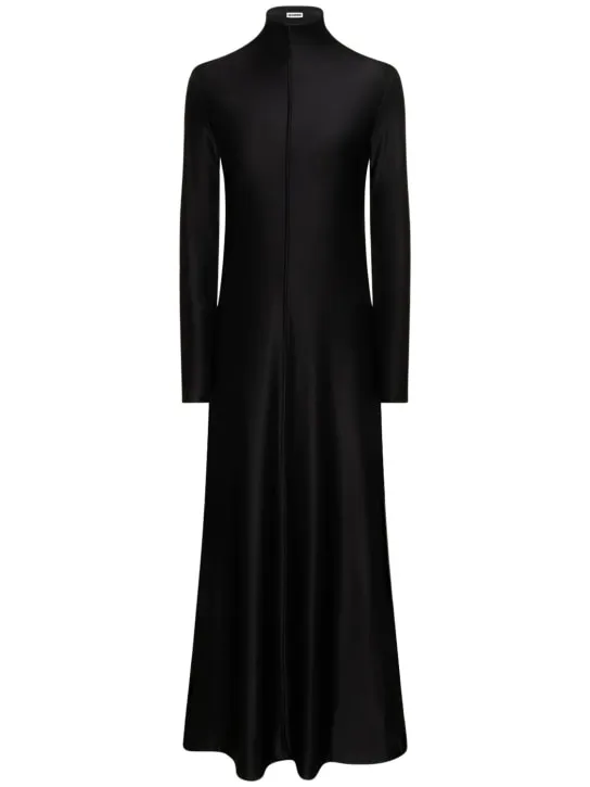 Jil Sander   Compact matte viscose jersey long dress 