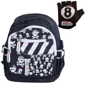 Kiddimoto Back Pack Small Skullz with 8 Ball Gloves