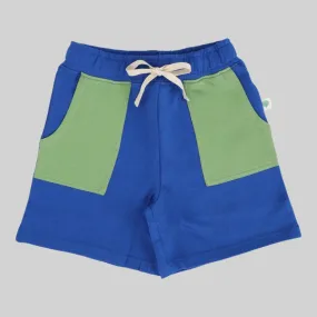 Kids' Organic Cotton Shorts - Blue Color Block