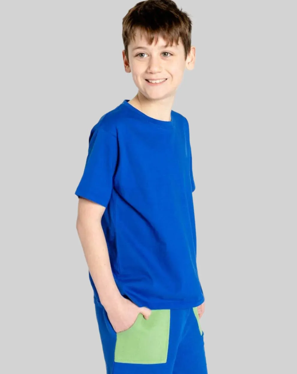 Kids' Organic Cotton Shorts - Blue Color Block