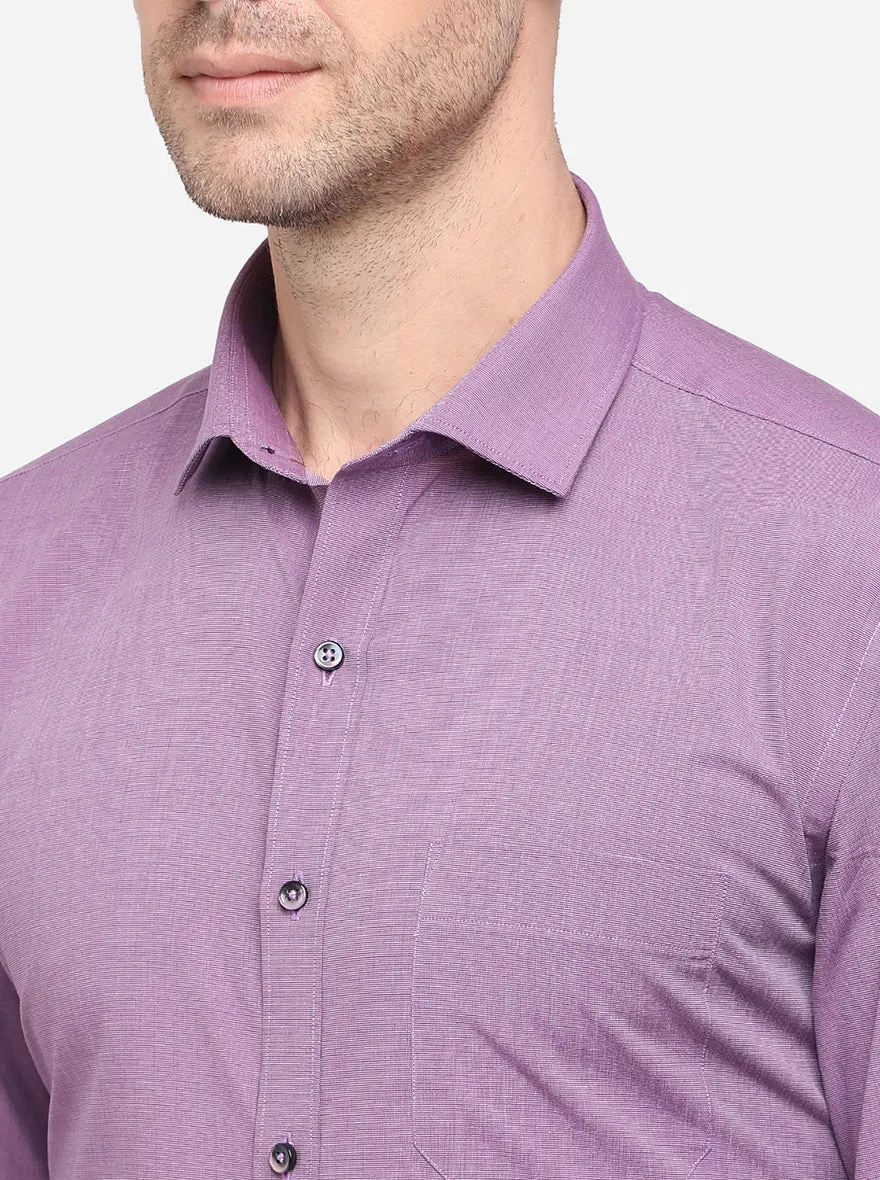 Light Purple Solid Regular Fit Formal Shirt | Greenfibre