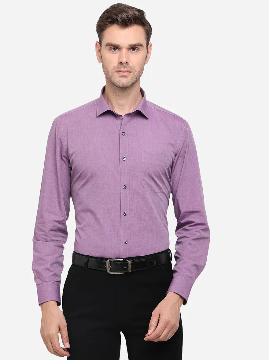 Light Purple Solid Regular Fit Formal Shirt | Greenfibre