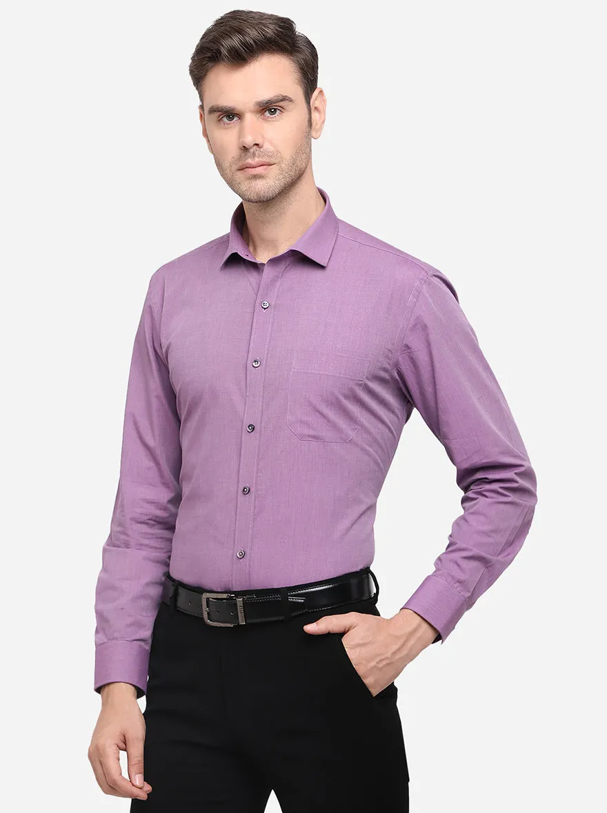 Light Purple Solid Regular Fit Formal Shirt | Greenfibre