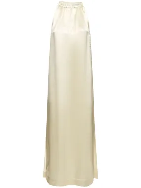 Loulou Studio   Morene silk blend halter neck long dress 