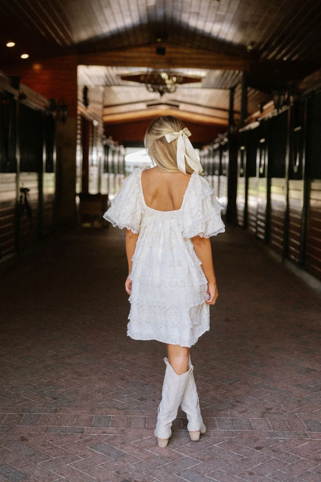 Maddy Eyelet Babydoll Dress - Off White