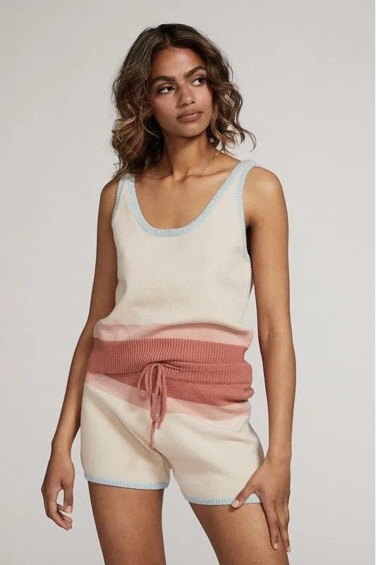 Marcy Knit Color Block Set - Tank Top