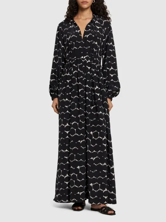 Max Mara   Printed silk crepe de chine long dress 