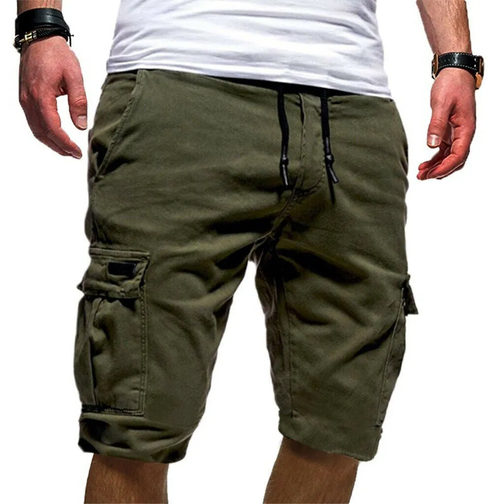 Men Breathable Anti- Wrinkle Chino Cargo Quick Dry Shorts Multi Pockets Summer Beach Pants | ZK36