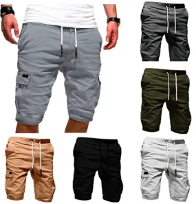 Men Breathable Anti- Wrinkle Chino Cargo Quick Dry Shorts Multi Pockets Summer Beach Pants | ZK36