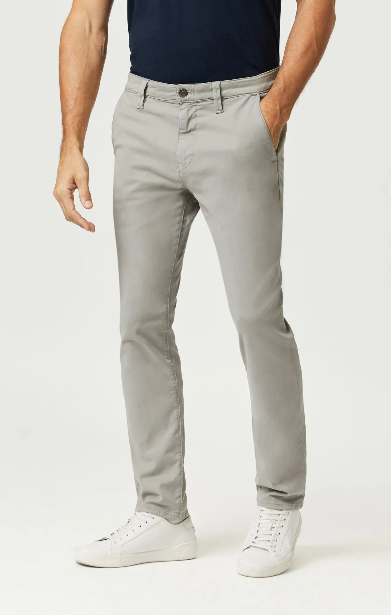 MILTON SLIM STRAIGHT CHINO IN IRON LUXE TWILL