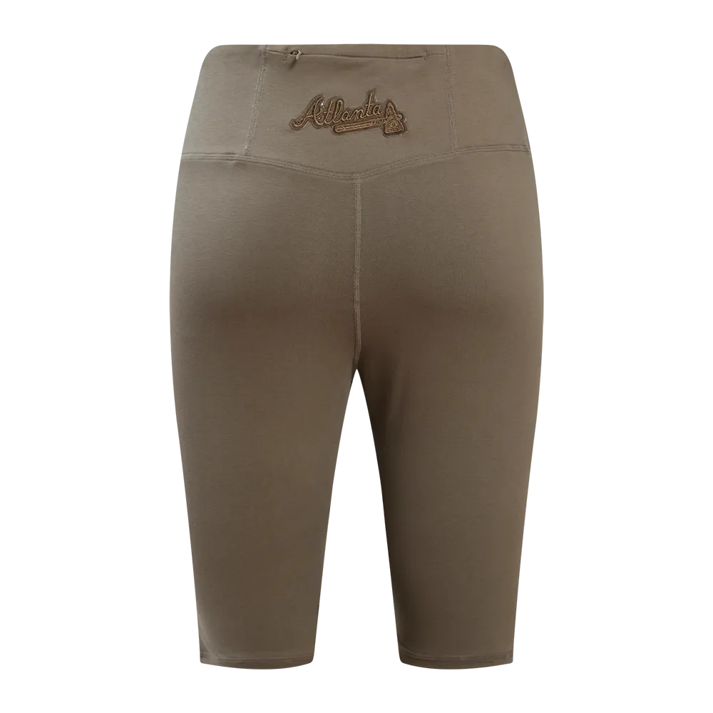 MLB ATLANTA BRAVES NEUTRAL JERSEY WOMEN'S BIKE SHORT (TAUPE)