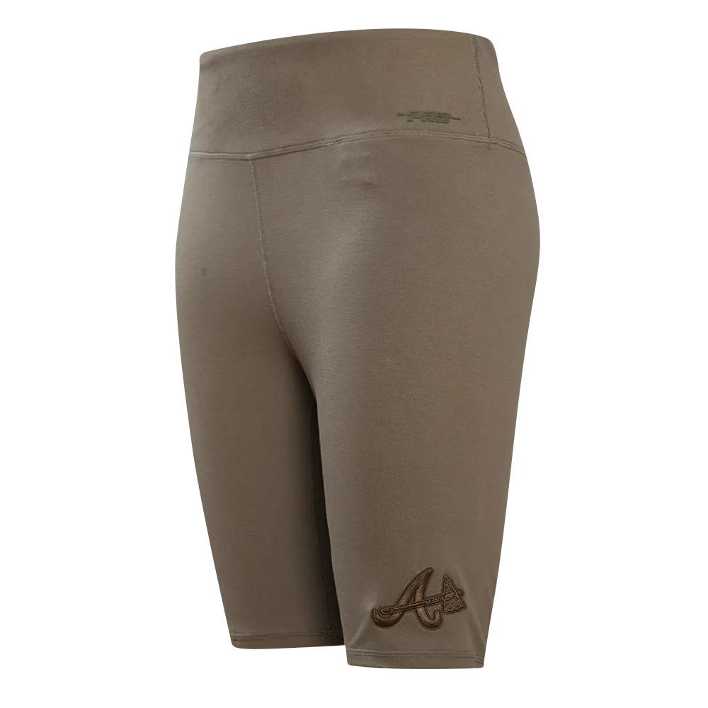 MLB ATLANTA BRAVES NEUTRAL JERSEY WOMEN'S BIKE SHORT (TAUPE)