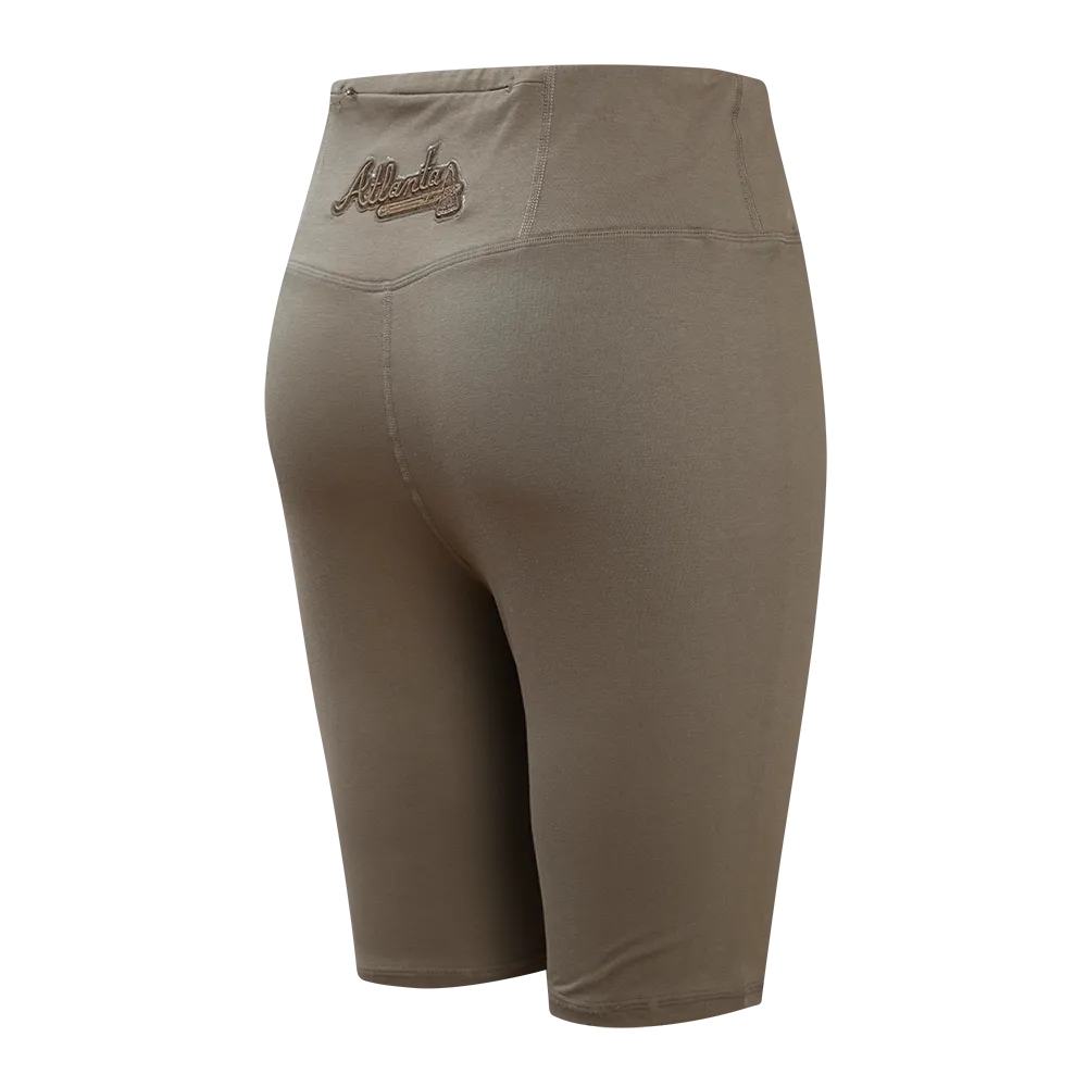 MLB ATLANTA BRAVES NEUTRAL JERSEY WOMEN'S BIKE SHORT (TAUPE)