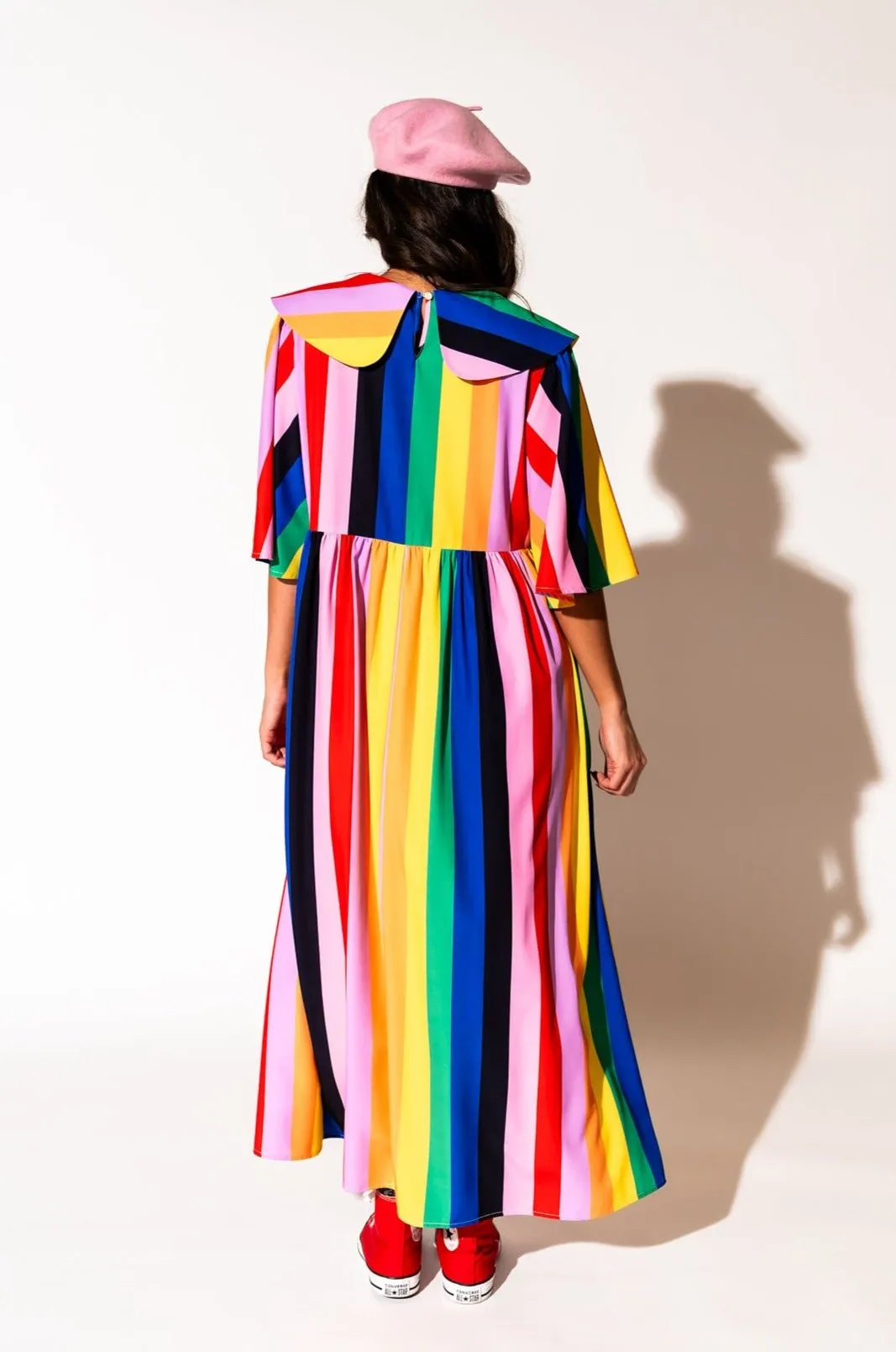 Neverland Dress in Rainbow Candy Stripe